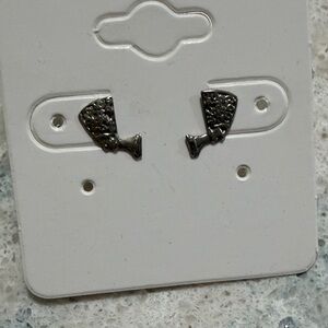 Sterling Silver Small Nefertiti Pierced earrings